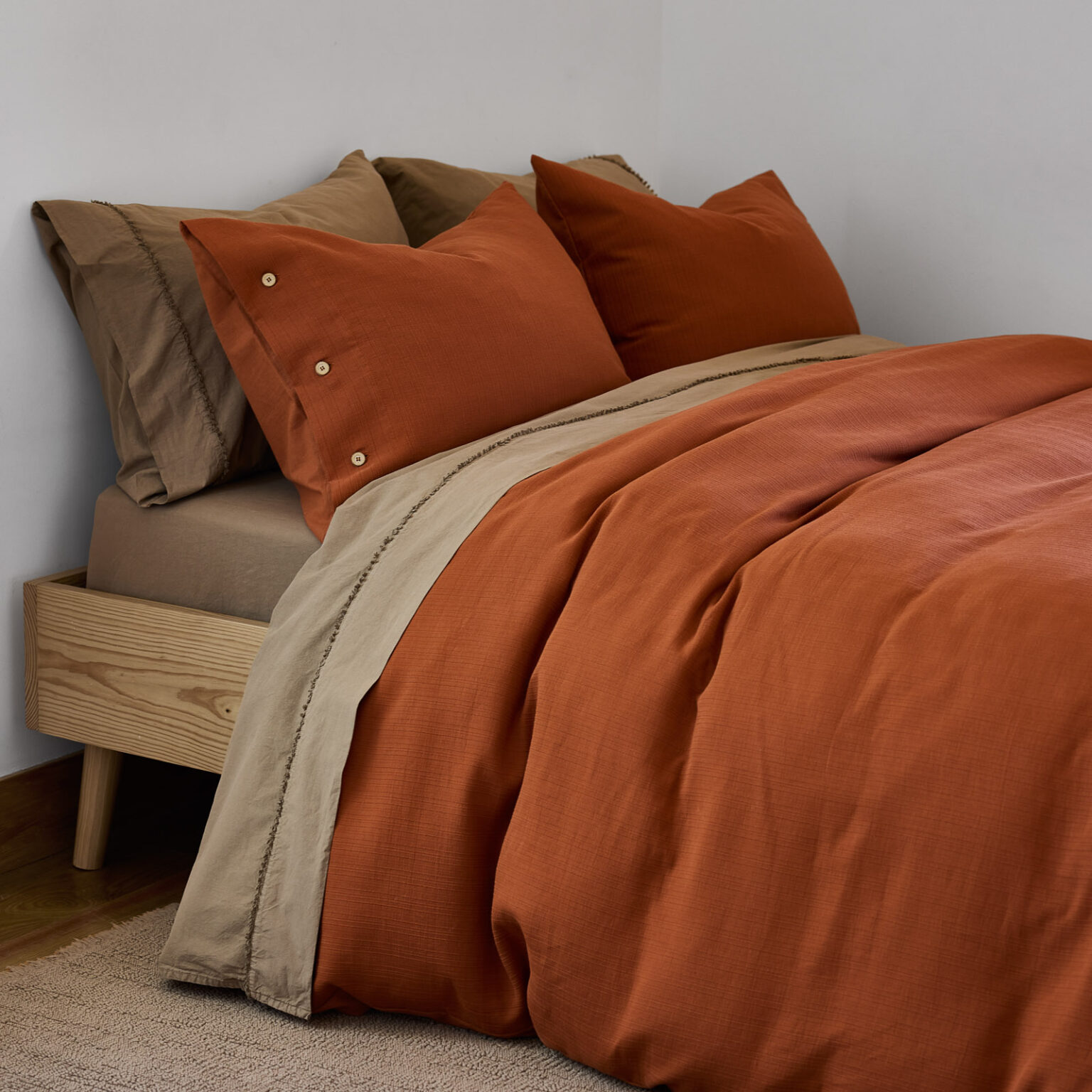 Nodal Duvet Cover Terracotta 260x240cm+2(50x70cm) Season Home Collection