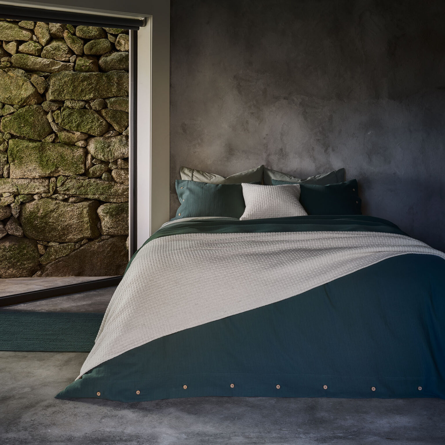 Nodal Duvet Cover Dark Green 180x220cm+1(50x70cm) Season Home Collection